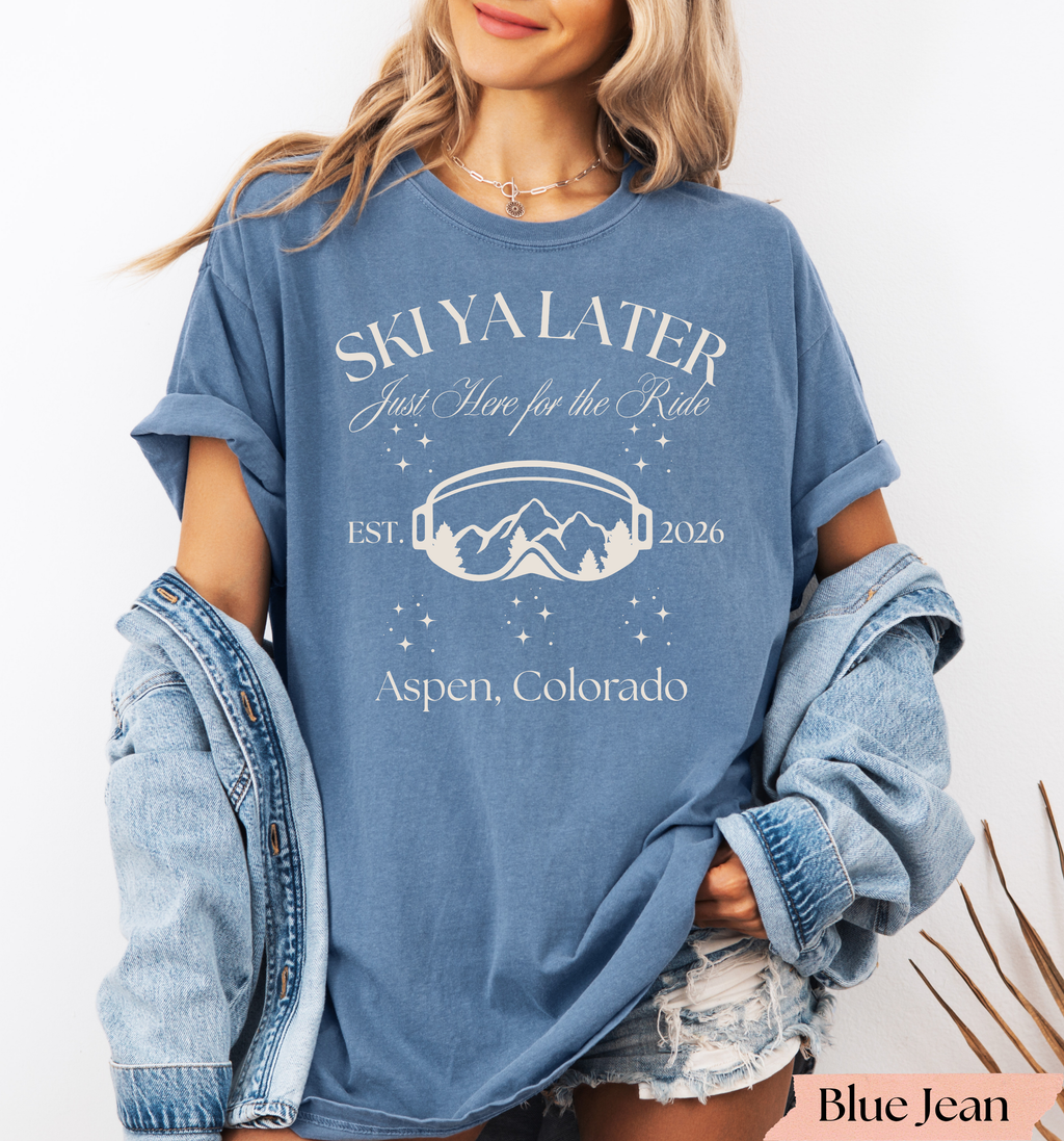 Ski Ya Later Single Life Shirt | Personalized Ski Bachelorette & Bridal Party T-Shirt
