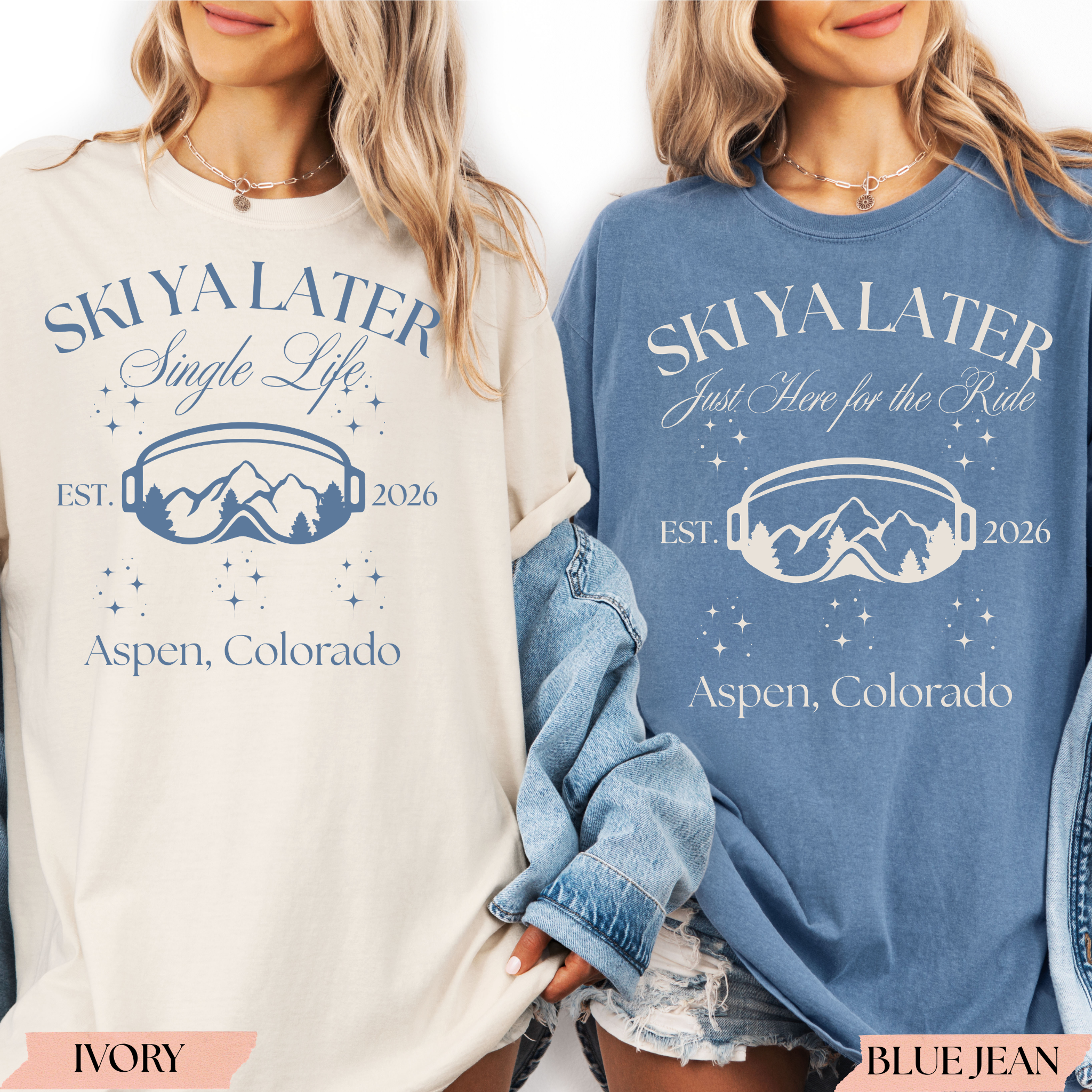 Ski Ya Later Single Life Shirt | Personalized Ski Bachelorette & Bridal Party T-Shirt
