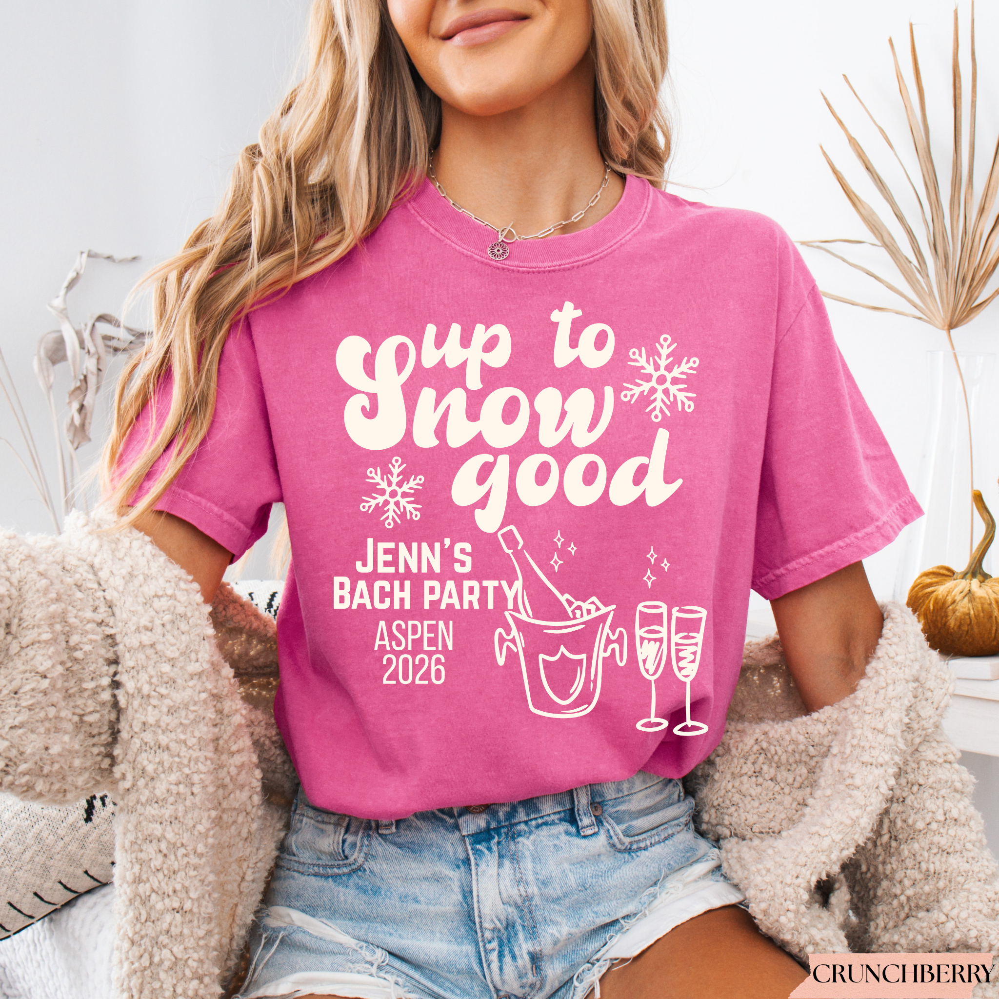 Up to Snow Good Bachelorette Shirt | Personalized Winter Bachelorette Party Tee