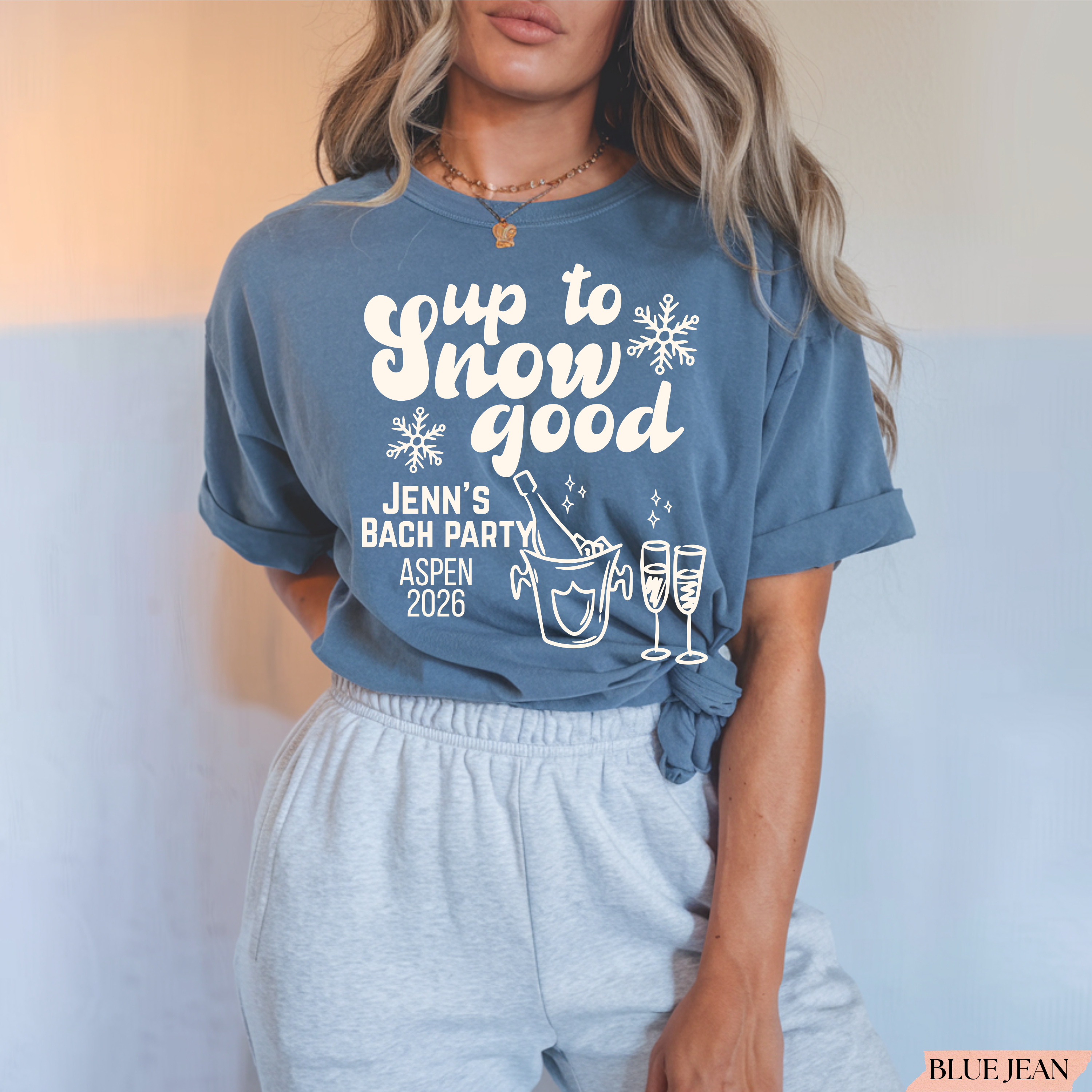 Up to Snow Good Bachelorette Shirt | Personalized Winter Bachelorette Party Tee