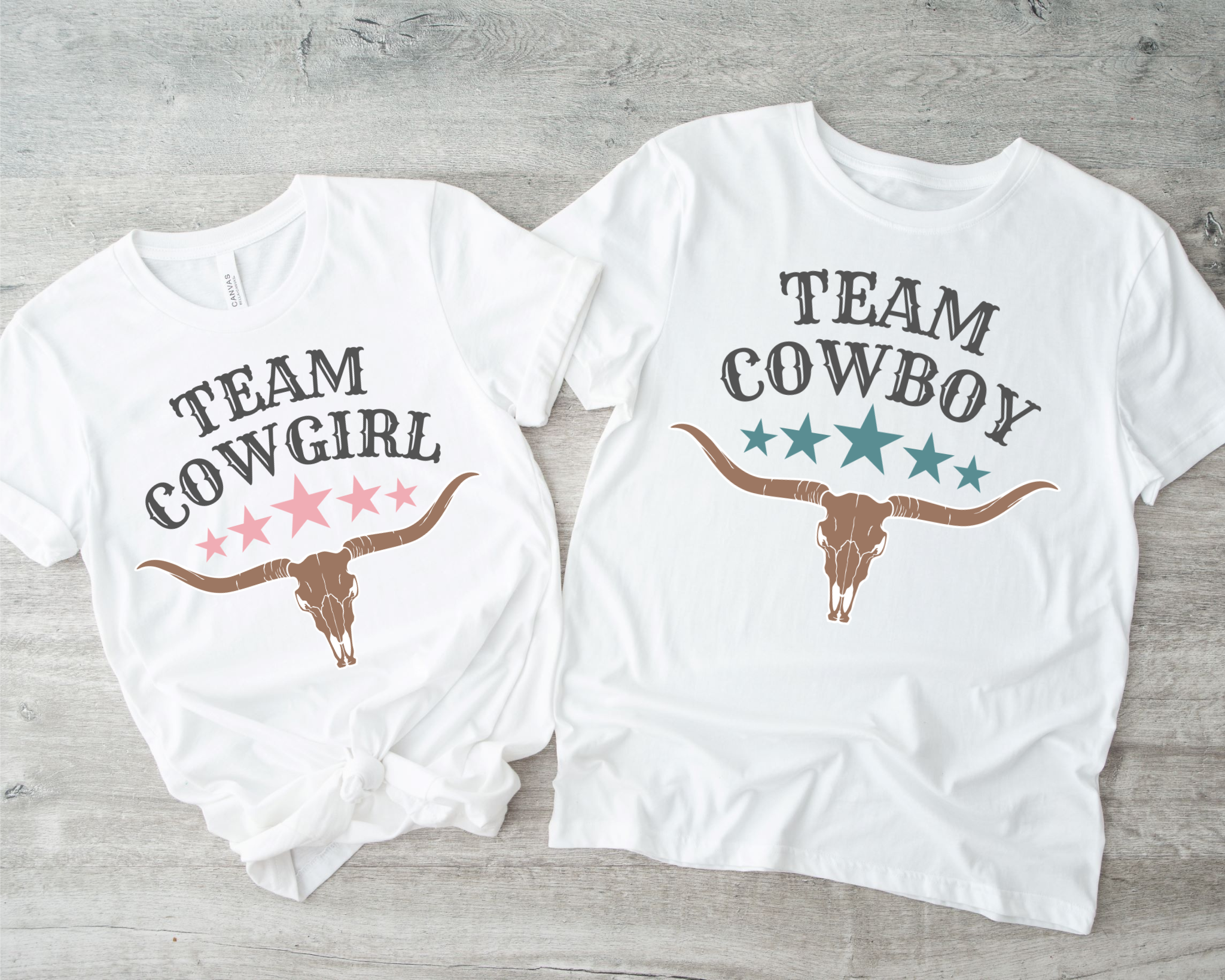 Team Cowboy & Team Cowgirl Gender Reveal Shirts | Western Gender Reveal Party Tees