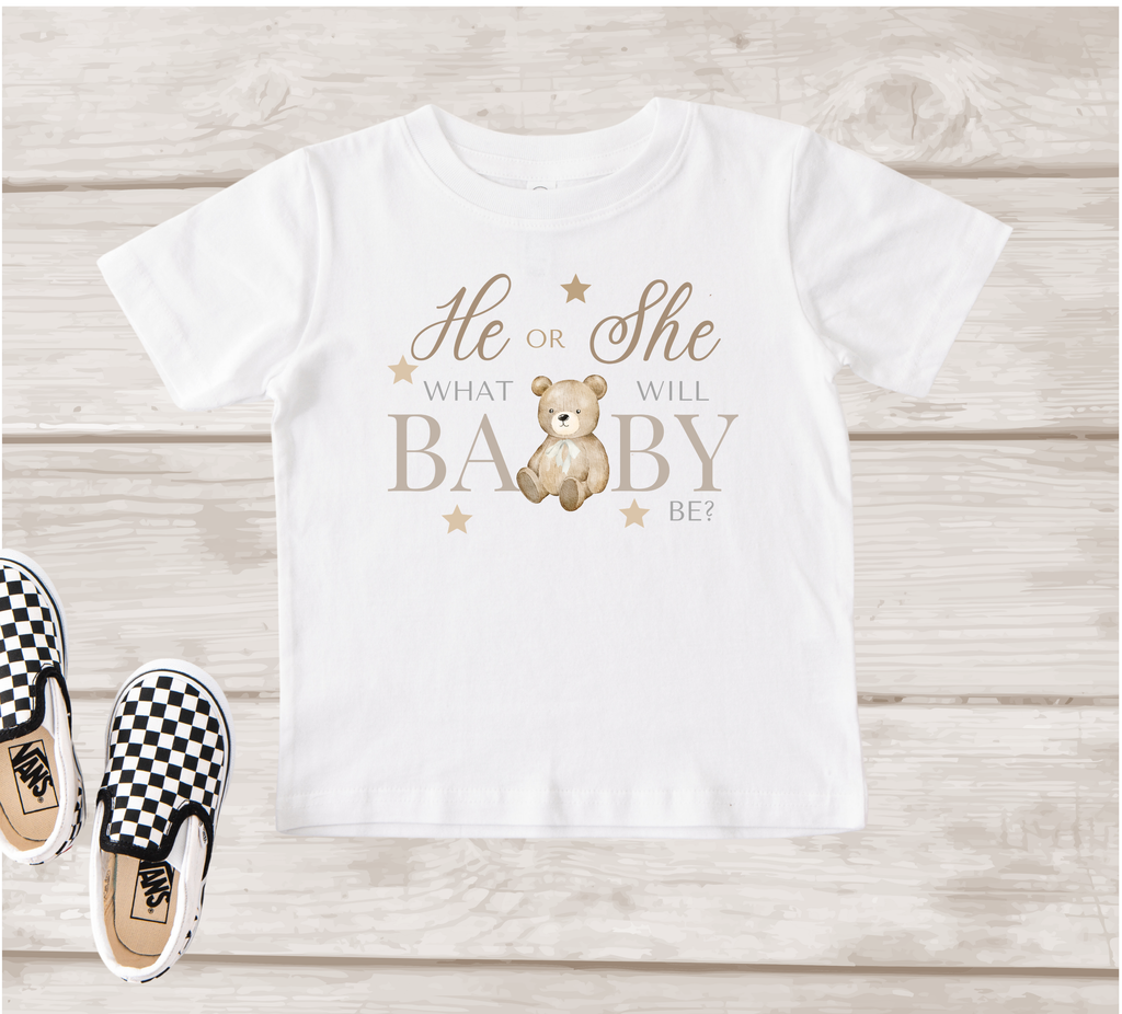 Teddy Bear Gender Reveal Shirt | Cute Bear Baby Reveal T-Shirt