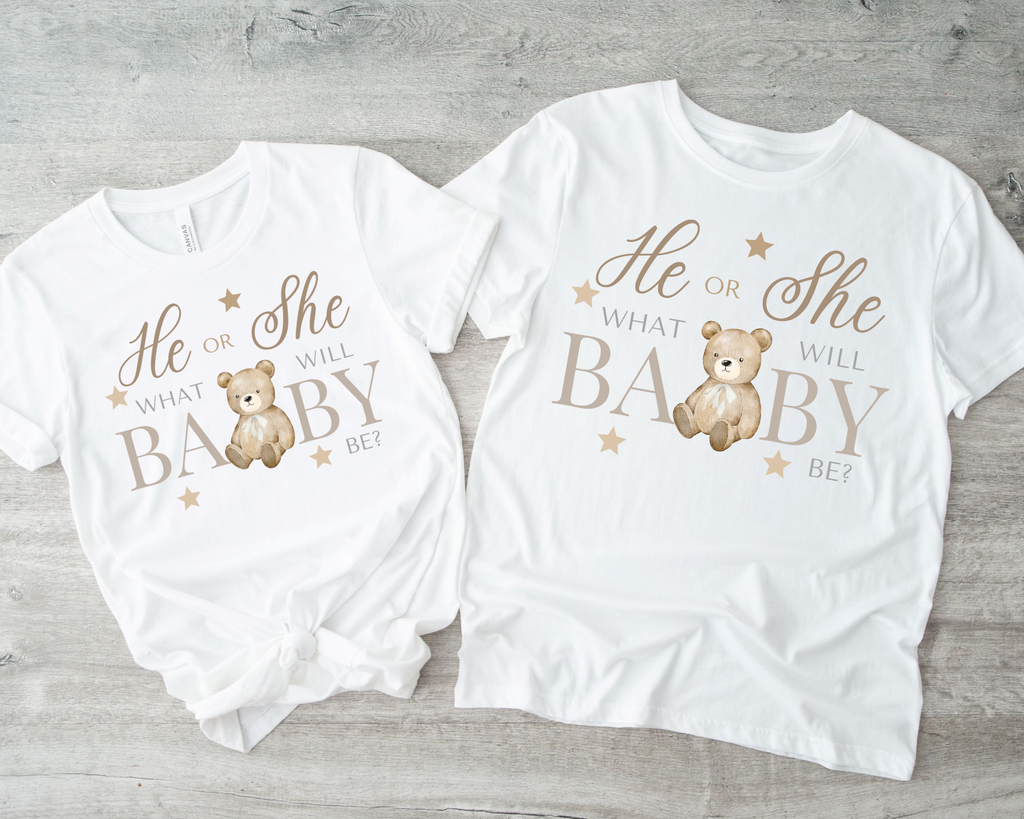Teddy Bear Gender Reveal Shirt | Cute Bear Baby Reveal T-Shirt