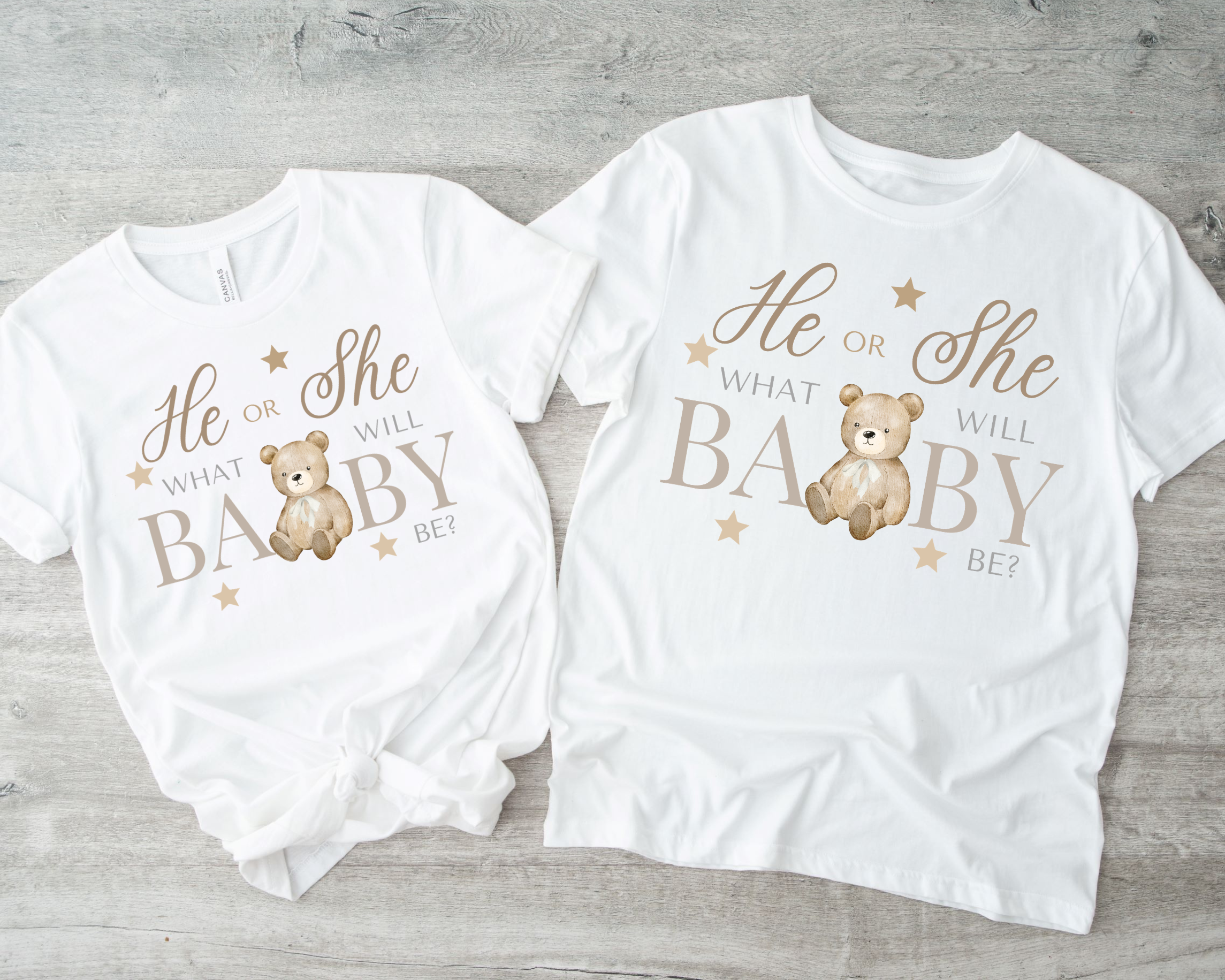 Teddy Bear Gender Reveal Shirt | Cute Bear Baby Reveal T-Shirt