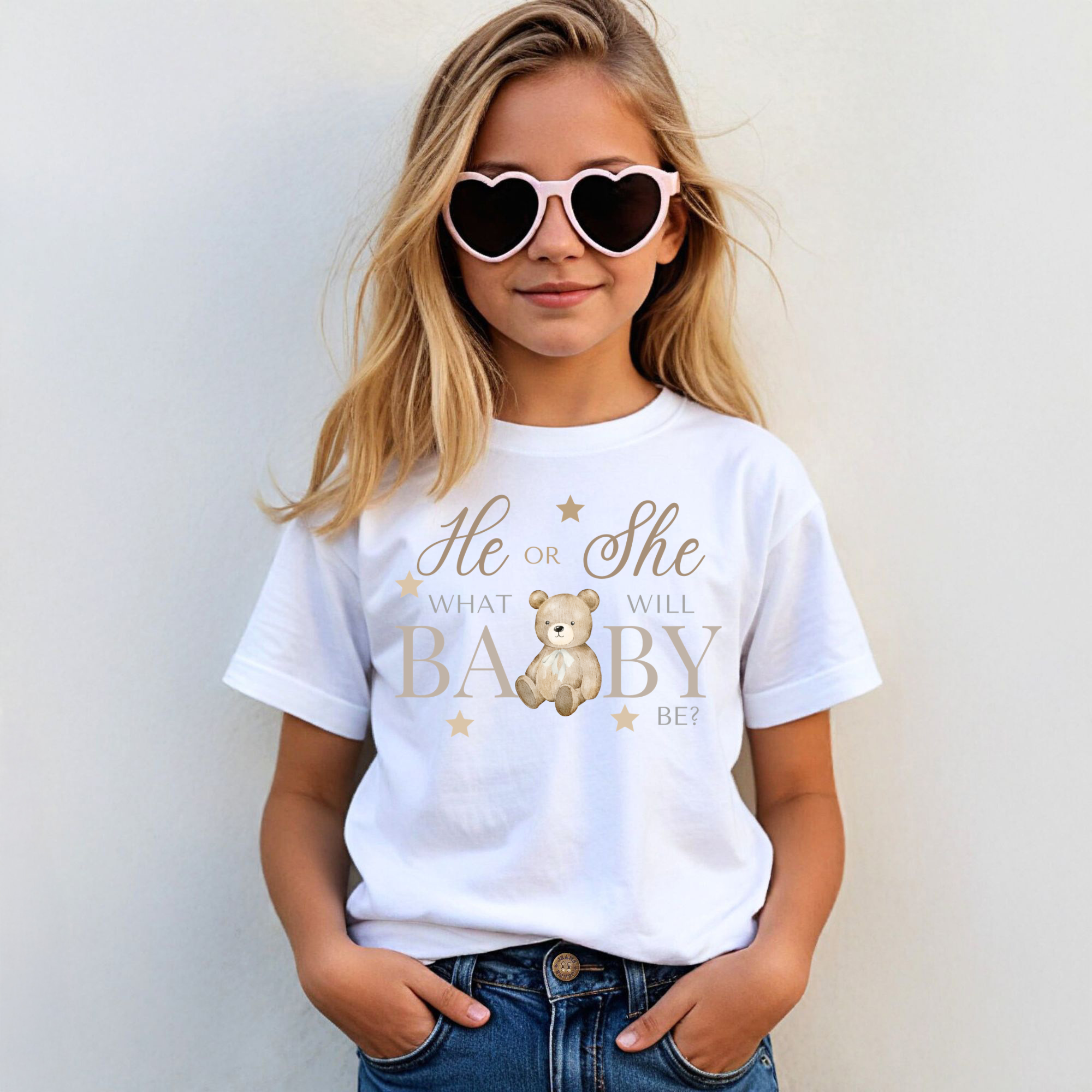 Teddy Bear Gender Reveal Shirt | Cute Bear Baby Reveal T-Shirt