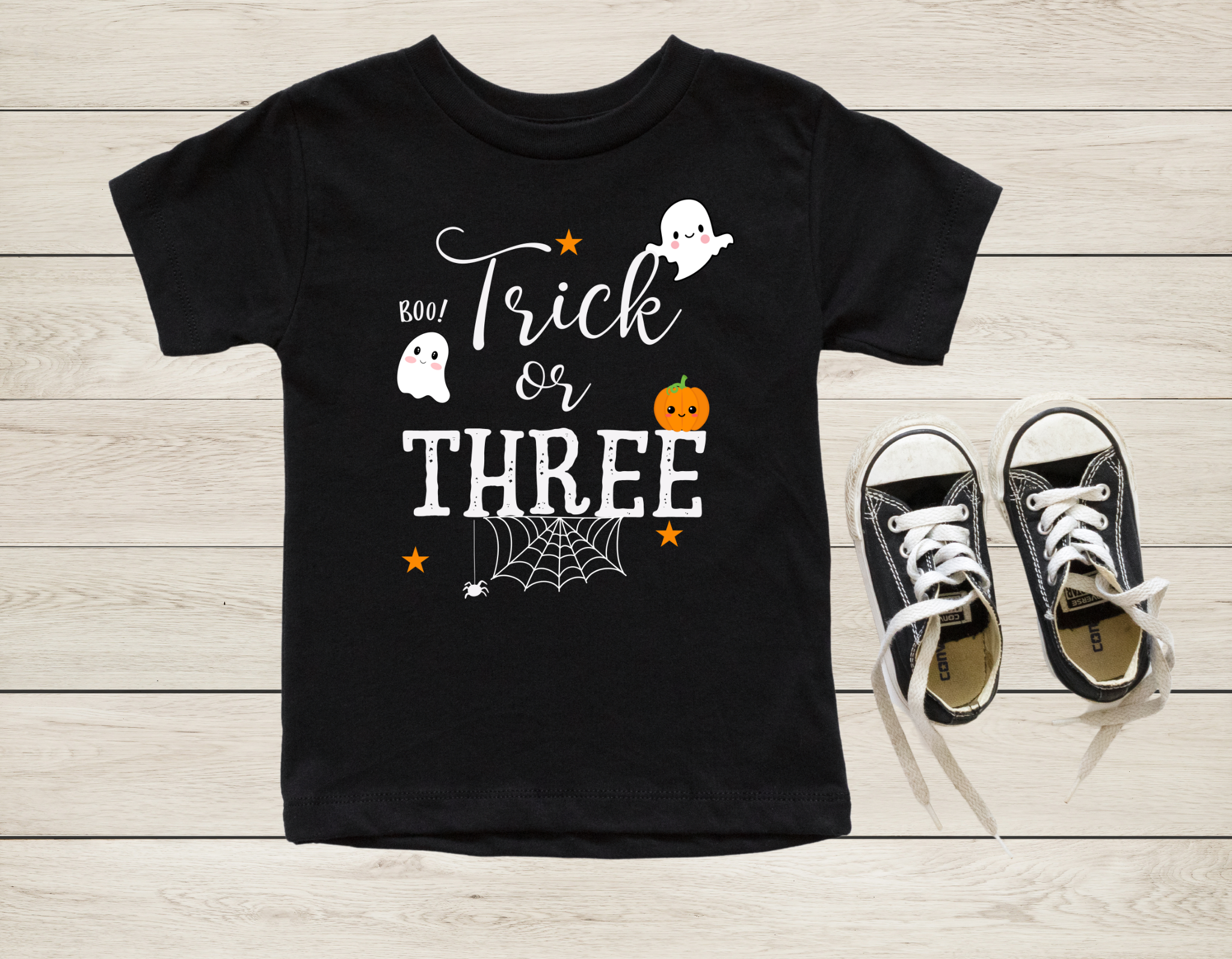Trick or Three Halloween 3rd Birthday Shirt