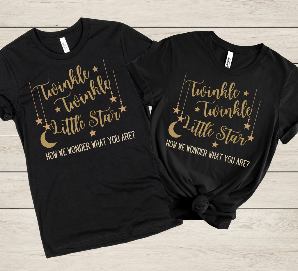 Twinkle Twinkle Little Star Gender Reveal Shirt | Moon & Stars Baby Reveal T-Shirt