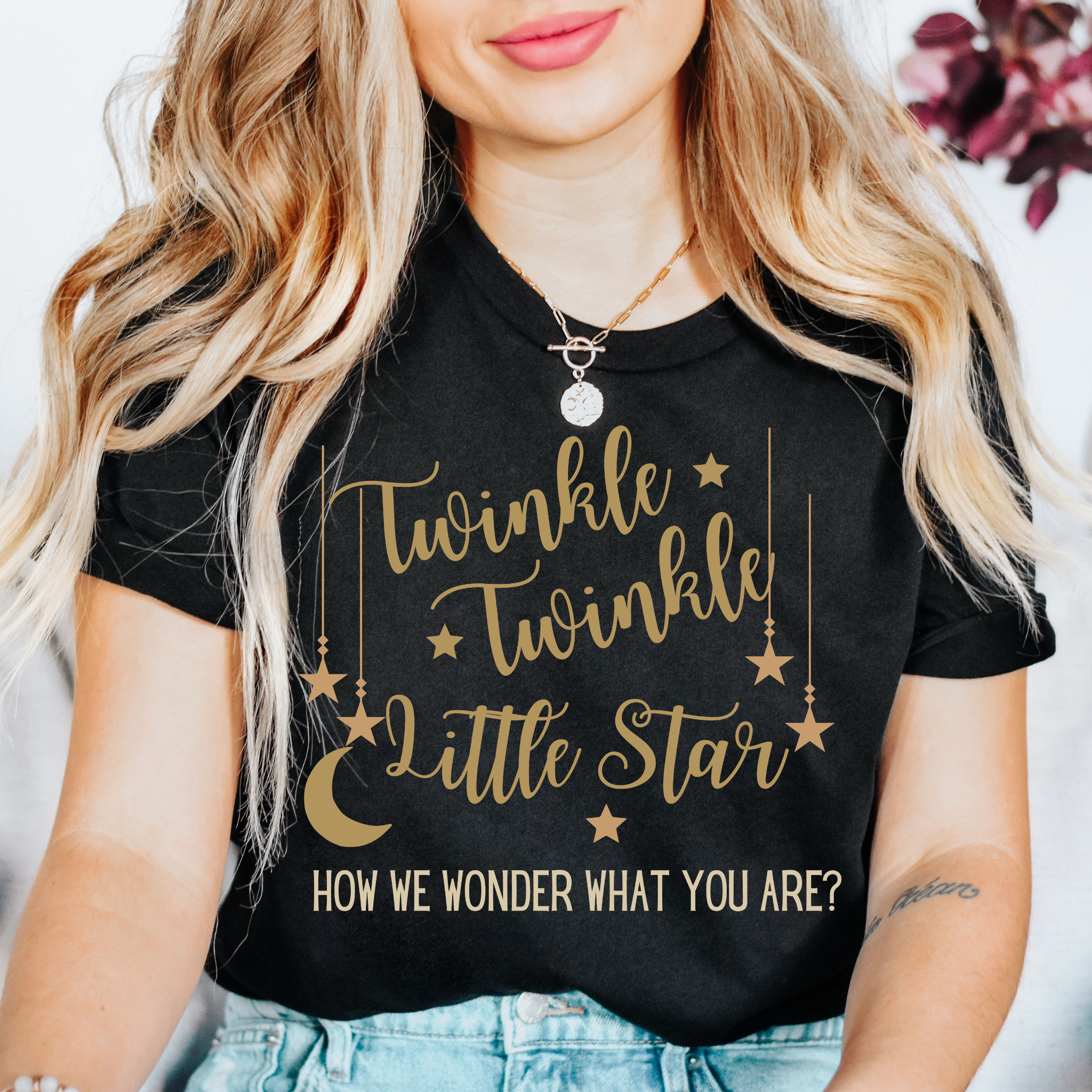 Twinkle Twinkle Little Star Gender Reveal Shirt | Moon & Stars Baby Reveal T-Shirt