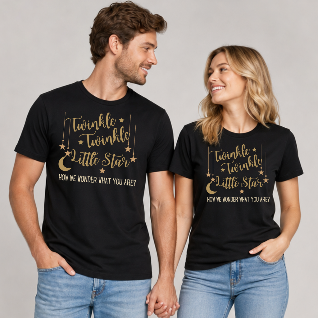 Twinkle Twinkle Little Star Gender Reveal Shirt | Moon & Stars Baby Reveal T-Shirt