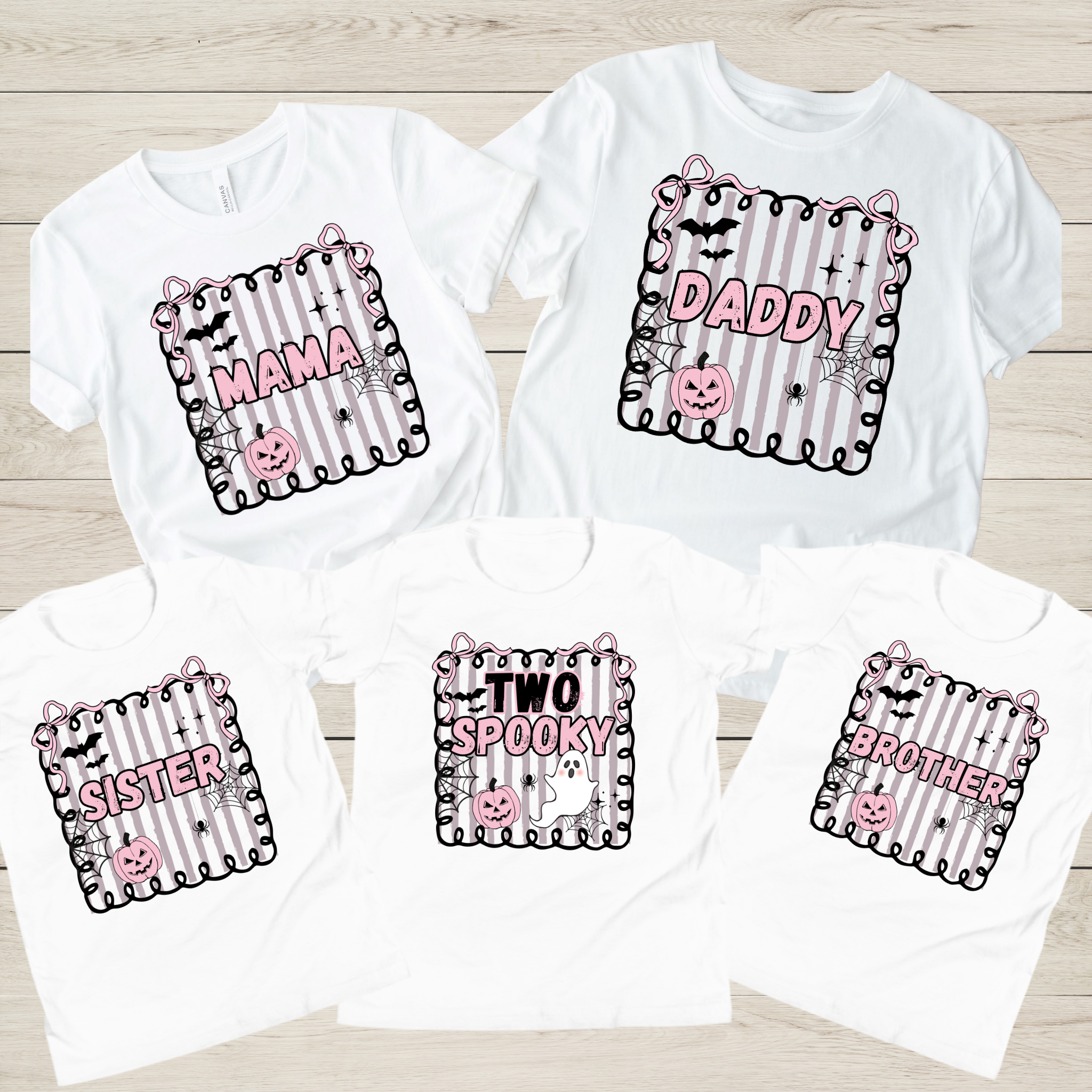 Two Spooky Coquette Halloween Birthday Shirt | Cute Pink Ghost Birthday T-Shirt
