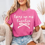 Tying Up My Twenties Shirt | Cute 21st Birthday Bow T-Shirt | Birthday Outfit